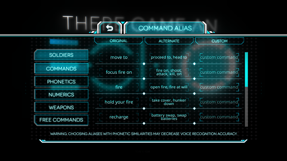 There Came an Echo (Windows) screenshot: Command alias