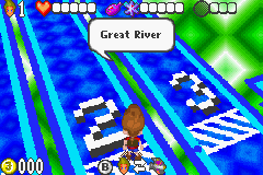 The Adventures of Jimmy Neutron: Boy Genius Vs. Jimmy Negatron (Game Boy Advance) screenshot: One area of the past I can go to is the Great River.