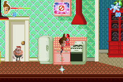 The Adventures of Jimmy Neutron: Boy Genius - Attack of the Twonkies (Game Boy Advance) screenshot: Jumping to get higher up and gather what I need.