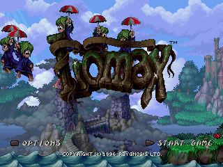 The Adventures of Lomax (PlayStation) screenshot: You don't get an intro or nothing. The first thing you see is this title screen.