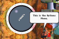 The Adventures of Jimmy Neutron: Boy Genius Vs. Jimmy Negatron (Game Boy Advance) screenshot: Like Jimmy says, this is the options menu.