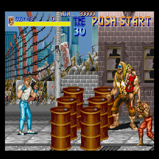 Final Fight (Sharp X68000) screenshot: Game start