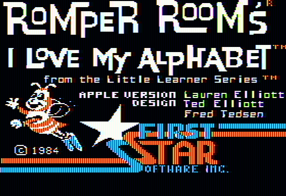 Romper Room's I Love My Alphabet (Apple II) screenshot: Title screen