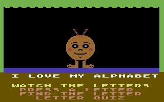 Romper Room's I Love My Alphabet (Commodore 64) screenshot: Main menu