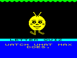 Romper Room's I Love My Alphabet (ZX Spectrum) screenshot: Letter quiz