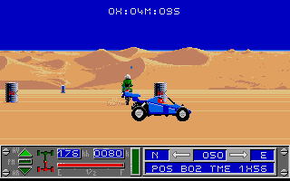 African Raiders-01 (Atari ST) screenshot: Colliding with bike...(Stage 2)