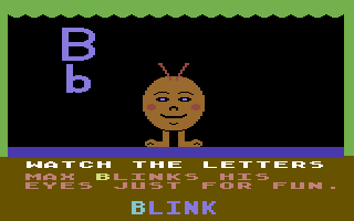 Romper Room's I Love My Alphabet (Commodore 64) screenshot: Max is blinking