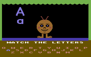 Romper Room's I Love My Alphabet (Commodore 64) screenshot: Watch the letters