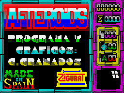 Afteroids (ZX Spectrum) screenshot: Loading screen