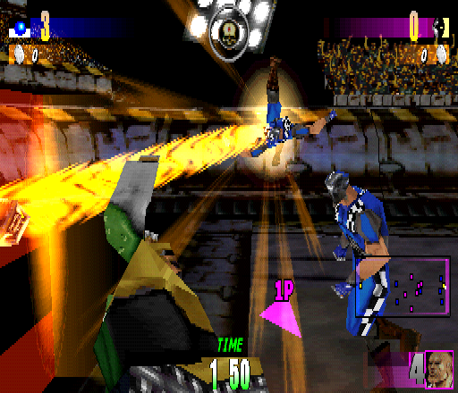 Rageball (PlayStation) screenshot: Looks like a bicycle kick.