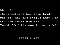 Agent X (ZX Spectrum) screenshot: Game over