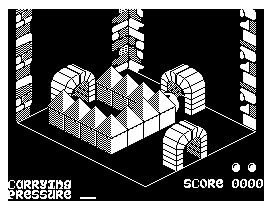 Airball (Dragon 32/64) screenshot: There seems to be no way to get to one of the exits