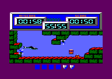 Airwolf (Amstrad CPC) screenshot: How to get through here?