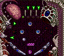 Alien Crush (TurboGrafx-16) screenshot: Top Screen