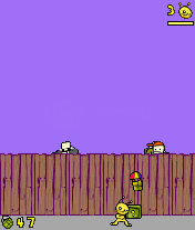 Alien Hominid (J2ME) screenshot: Picking up a power-up.