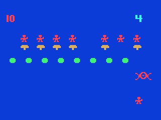 Alien Invaders - Plus! (Odyssey 2) screenshot: Game over, the aliens won this time.