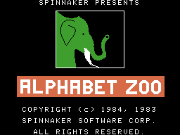 Alphabet Zoo (ColecoVision) screenshot: Title screen