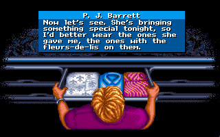 Altered Destiny (Amiga) screenshot: Intro - Barret putting his pajamas