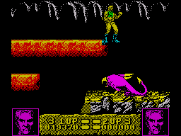 Altered Beast (ZX Spectrum) screenshot: You cant get on these creatures like you could in Golden Axe