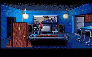 Altered Destiny (Amiga) screenshot: Intro - At Barret's apartment