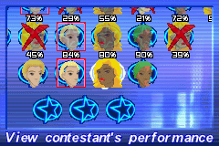 American Idol (Game Boy Advance) screenshot: See what the opponent is doing after you've been narrowed down to only the top 10 (or less)