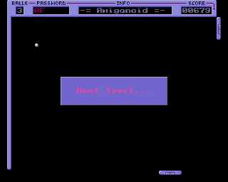 Amiganoid (Amiga) screenshot: Advancing to the next level