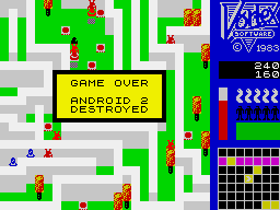 Android Two (ZX Spectrum) screenshot: Game over