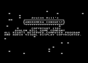 Andromeda Conquest (Atari 8-bit) screenshot: Title screen 2