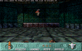 Animal (DOS) screenshot: Behold: a <moby game="DOOM">DOOM</moby>-like engine with performance and features from the pre-industrial age.