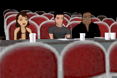 American Idol (Game Boy Advance) screenshot: What will the judges think?