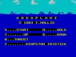 Aquaplane (ZX Spectrum) screenshot: Title Screen
