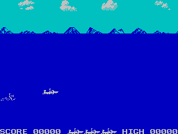 Aquaplane (ZX Spectrum) screenshot: It won't be plain sailing for long