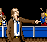 Arch Rivals (Game Gear) screenshot: Power forward, into the paint! And I want more defense!!