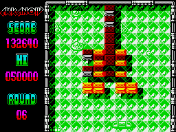 Arkanoid: Revenge of DOH (ZX Spectrum) screenshot: Just a few more bricks left...