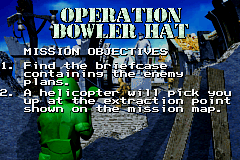Army Men: Operation Green (Game Boy Advance) screenshot: Second level mission objectives