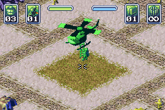 Army Men: Operation Green (Game Boy Advance) screenshot: Your helicopter is ready to extract you once all you mission objectives are completed.