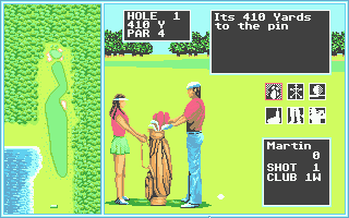 Arnold Palmer Tournament Golf (Atari ST) screenshot: Thanks caddy