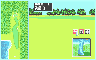 Arnold Palmer Tournament Golf (Atari ST) screenshot: Stance adjustment