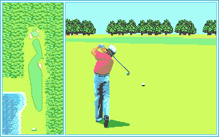 Arnold Palmer Tournament Golf (Atari ST) screenshot: The ball in flight