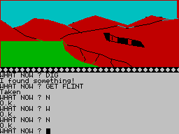 Arrow of Death Part II (ZX Spectrum) screenshot: A cliff-face