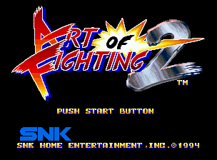 Art of Fighting 2 (Neo Geo) screenshot: Title screen.