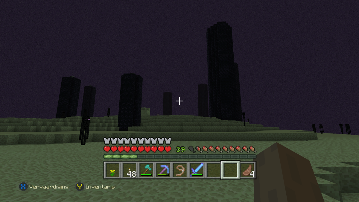 Minecraft: PlayStation 4 Edition (Xbox One) screenshot: The End, home to the Endermen