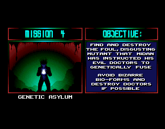 Assassin (Amiga) screenshot: The genetic asylum is the fourth level.