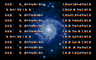 Asteroidia (Atari ST) screenshot: The high score table