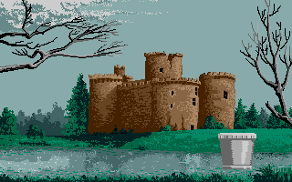 Astate: La Malédiction des Templiers (Amiga) screenshot: A garbage pail to throw away stuff...