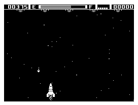 AstroBlast (Dragon 32/64) screenshot: Shoot the little comets for extra points