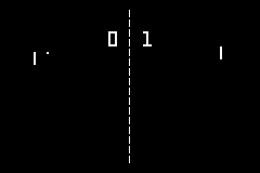 Pong / Asteroids / Yars' Revenge (Game Boy Advance) screenshot: A game of Pong