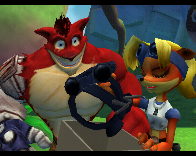 Crash: Mind over Mutant (PlayStation 2) screenshot: Coco and Crunch Bandicoot