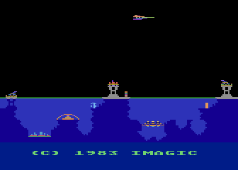 Atlantis (Atari 8-bit) screenshot: Title screen and demo mode