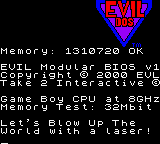 Austin Powers: Welcome to My Underground Lair! (Game Boy Color) screenshot: The game starts off with a mock Dos boot up